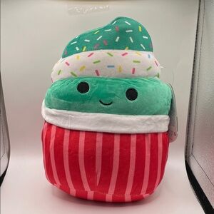 Squishmallows Red and Green Cupcake Plush